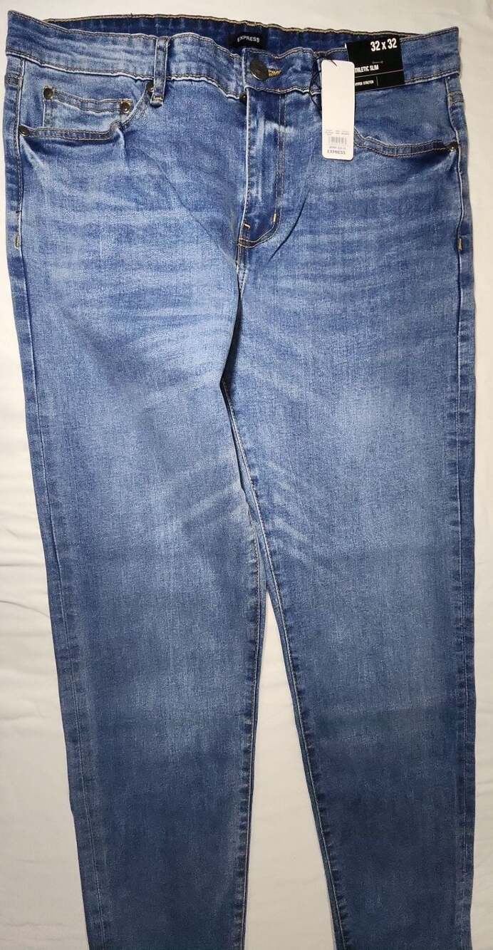 Express Athletic Slim Hyper Stretch Jeans in Melstone Wash - Picture 2 of 5